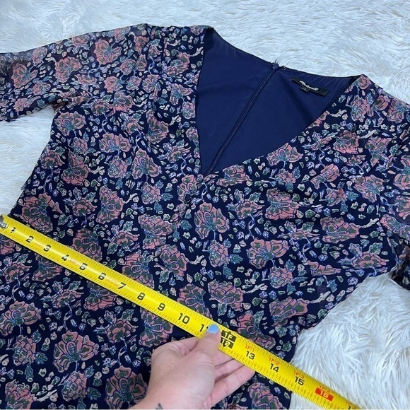Madewell Orchard Flutter-Sleeve Skater Mini Dress Fan Floral Mix Size 4 - Picture 11 of 15